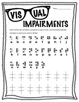 assignment for visually impaired students