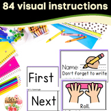 English and Spanish Visual Cue Cards Autism ELL  Instructions 