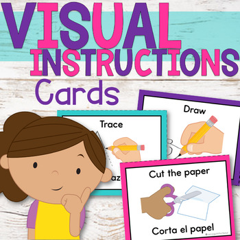 Preview of Visual Instructions Cards | English and Spanish | ESL | Bilingual