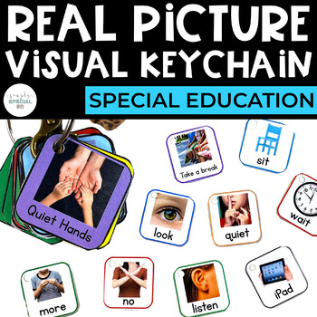 Preview of Visual Keychain: Real Pictures | Cue Cards | Special Education