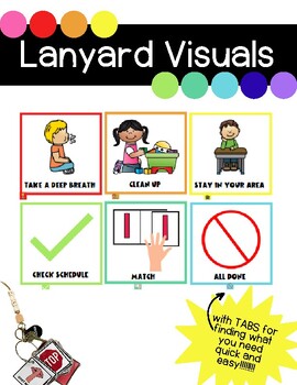Preview of Visual Lanyard WITH TABS | ASD CLASSROOM | On The Go Visual Supports
