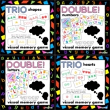 Visual Memory Games Bundle - Matching Numbers, Letters, Sh