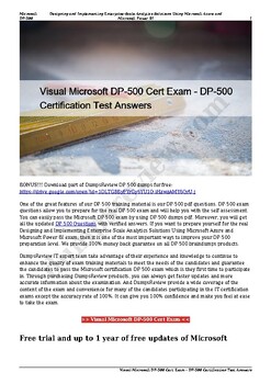 Visual Microsoft DP 500 Cert Exam DP 500 Certification Test Answers