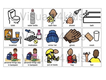 Visual Morning Routine - Getting Ready for School AAC Boardmaker