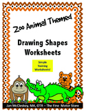 Visual Motor:  Simple Drawing Shapes Worksheets - Zoo Themed