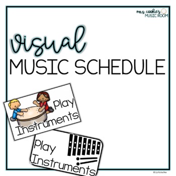 Preview of Visual Music Schedule Cards with Google Slides version | Distance Learning