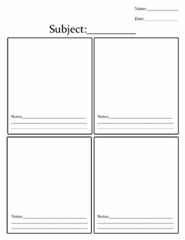 Preview of Visual Note Taking Sheet