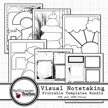 Preview of Visual Notetaking Printable Templates Bundle for Visual Sketchnotes