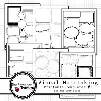 Preview of Visual Notetaking Printable and Editable Templates #1 PDF & JPEG