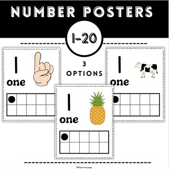 Preview of Visual Number Posters 1-20 (MATH POSTERS)