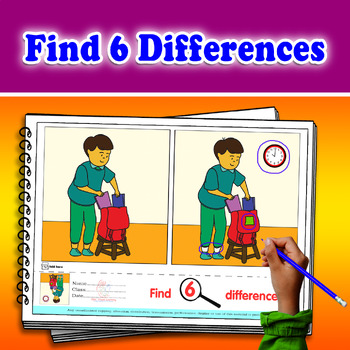 Preview of Visual Perception, Occupational Therapy, Autism, Spot 6 Differences, SET 1 OF 2