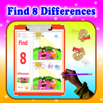 Preview of Visual Perception, Occupational Therapy, Autism, Spot 8 Differences, SET 1 OF 2