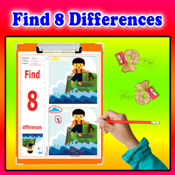 Preview of Visual Perception, Occupational Therapy, Autism, Spot 8 Differences, SET 2 OF 2
