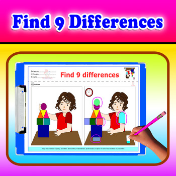 Preview of Visual Perception, Occupational Therapy, Autism, Spot 9 Differences, SET 1 OF 2