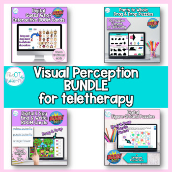 Preview of Visual Perception Teletherapy Bundle: BOOM CARDS