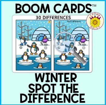 Preview of Visual Perception Winter Spot the Difference Boom Cards™