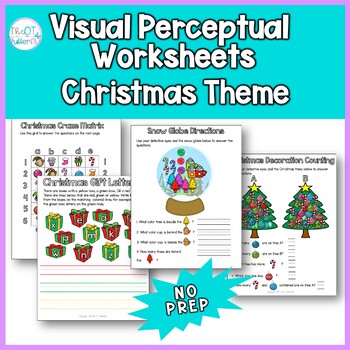 visual perceptual worksheets christmas packet no prep by the ot butterfly