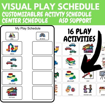 Visual Play Schedule, Activity Schedule, Center Schedule, ASD Supports