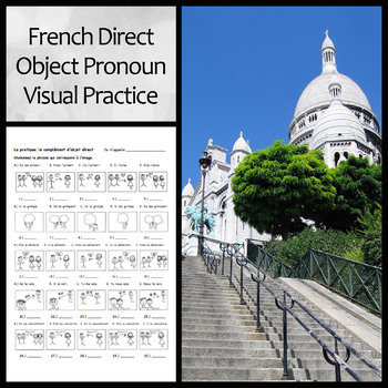 Preview of Visual Practice Worksheet: French Direct Object Pronouns