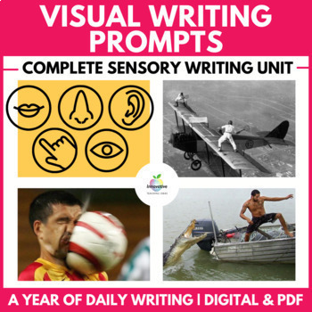 Preview of Visual Prompts For Describing Sensory Details in Writing, 200 Daily Quick Writes