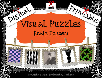 Preview of Visual Puzzles Illusions - 29 Brain Teasers - STEM Project - Team Building - GT