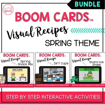 Preview of Visual Recipe BOOM Cards™ BUNDLE | SPRING THEME | Speech Therapy