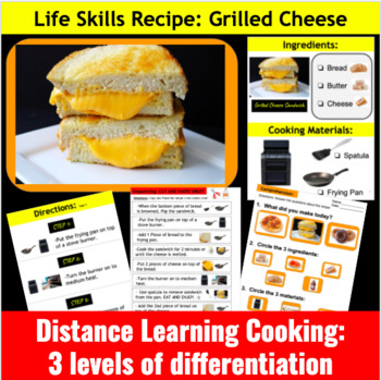 Preview of Visual Recipe: Grilled Cheese Recipe and Activities 