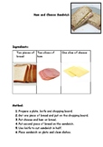 Visual Recipe- How to make a cheese and ham sandwich