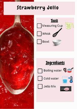 Preview of Visual Recipe | Lunch and Snacks: Strawberry Jello | Special Education |