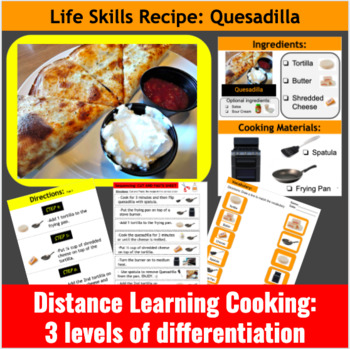 Preview of Visual Recipe: Quesadilla Recipe and Activities 