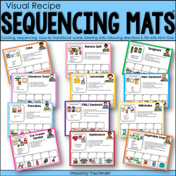 Preview of Visual Recipe Sequencing Mats® (Cooking, Sequencing, How-to, and More!!!)