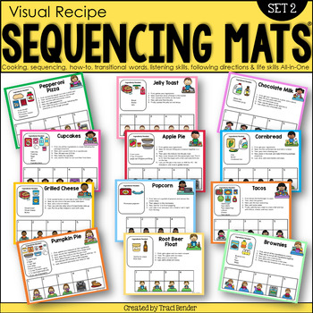Preview of Visual Recipe Sequencing Mats® Set 2 (Cooking, Sequencing, How to, and More!!!)