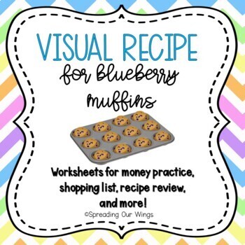 Preview of Visual Recipe for Blueberry Muffins with Functional Life Skills Activities