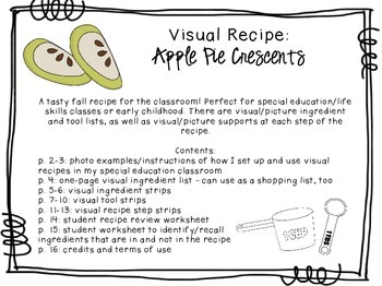 Visual Recipe for the Special Ed Classroom - Apple Pie Crescents