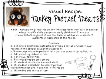 Visual Recipe for the Special Ed Classroom - Turkey Pretzel Treats