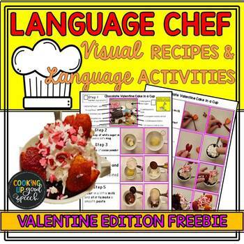 Preview of LANGUAGE CHEF| Valentine snack| Language Skills| Cooking| Visual Recipes| FREE