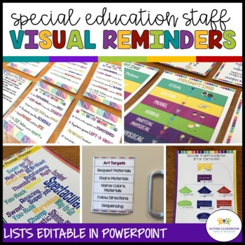 Preview of Special Education Teacher Posters - Visual Reminders for Paraprofessional Staff