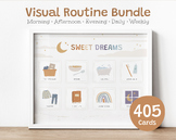 Preview of Visual Routine Charts and Cards for Kids / Visual Schedule Editable
