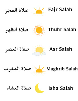 Preview of Visual Salah Schedule - English/Arabic