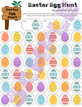 Preview of Visual Scanning Worksheet - Easter