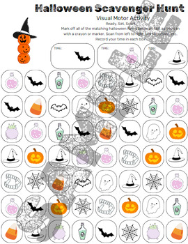 Preview of Visual Scanning Worksheet - Halloween
