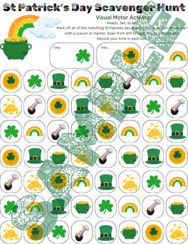 Preview of Visual Scanning Worksheet - St Patrick's Day