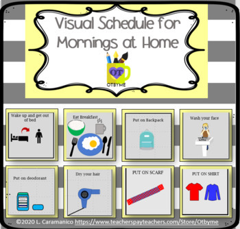 Preview of Visual Schedule At Home- Morning Routine