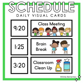 Visual Schedule Cards by Emily Elementary | TPT