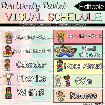 Visual Schedule Cards | Positivley Pastel | Classroom Management ...