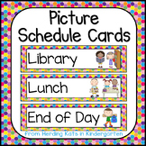 Visual Schedule Cards for Bright Colors Classroom Decor