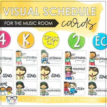 Preview of Visual Schedule Cards for the Music Room - UPDATED
