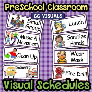 Preview of Visual Schedule & Center Labels ~EDITABLE~ PreK Classroom