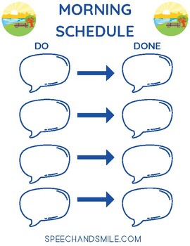 Preview of Visual Schedule Chart-Daily Routine Chart-DO DONE Move Chart-Speech Therapy