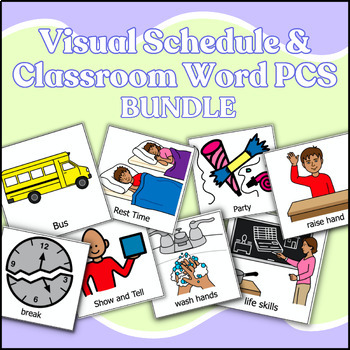 Preview of Visual Schedule & Classroom Word Boardmaker PCS BUNDLE